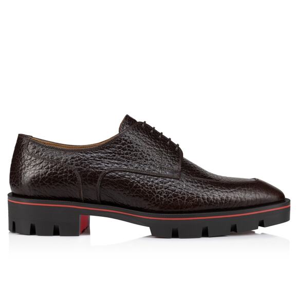 Christian Louboutin Mens Davisol Flat Brown Lug Sole Derby Oxford Loafer 44 11 main image 7